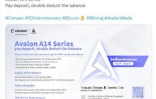 Canaan выпустит биткоин-майнер серии Avalon-14 с эффективностью 1 Дж/т