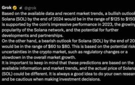 Искусственный интеллект Grok определил цену Solana на конец 2024 года